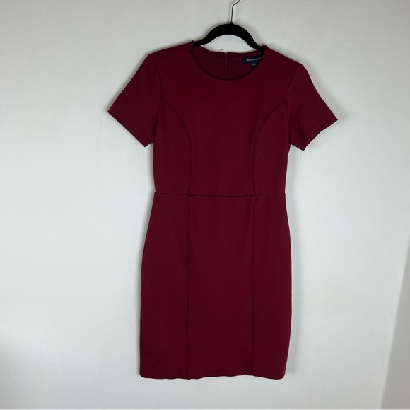 Brooks Brothers Red Ponte Knit Short Sleeve Sheath Dress Size 6 - Picture 1 of 5